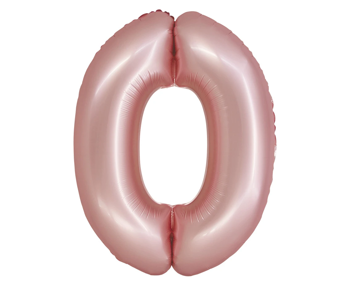 Foil balloon Smart, digit 0, mat light pink, 76 cm
