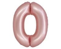 Foil balloon Smart, digit 0, mat light pink, 76 cm