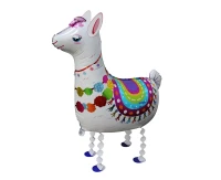 Foil balloon Llama, 67 x 75 cm, white, walking balloon EOL