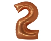 Foil balloon Smart, digit 2, copper, 76 cm EOL