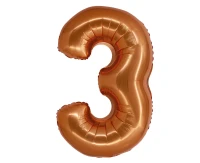 Foil balloon Smart, digit 3, copper, 76 cm EOL