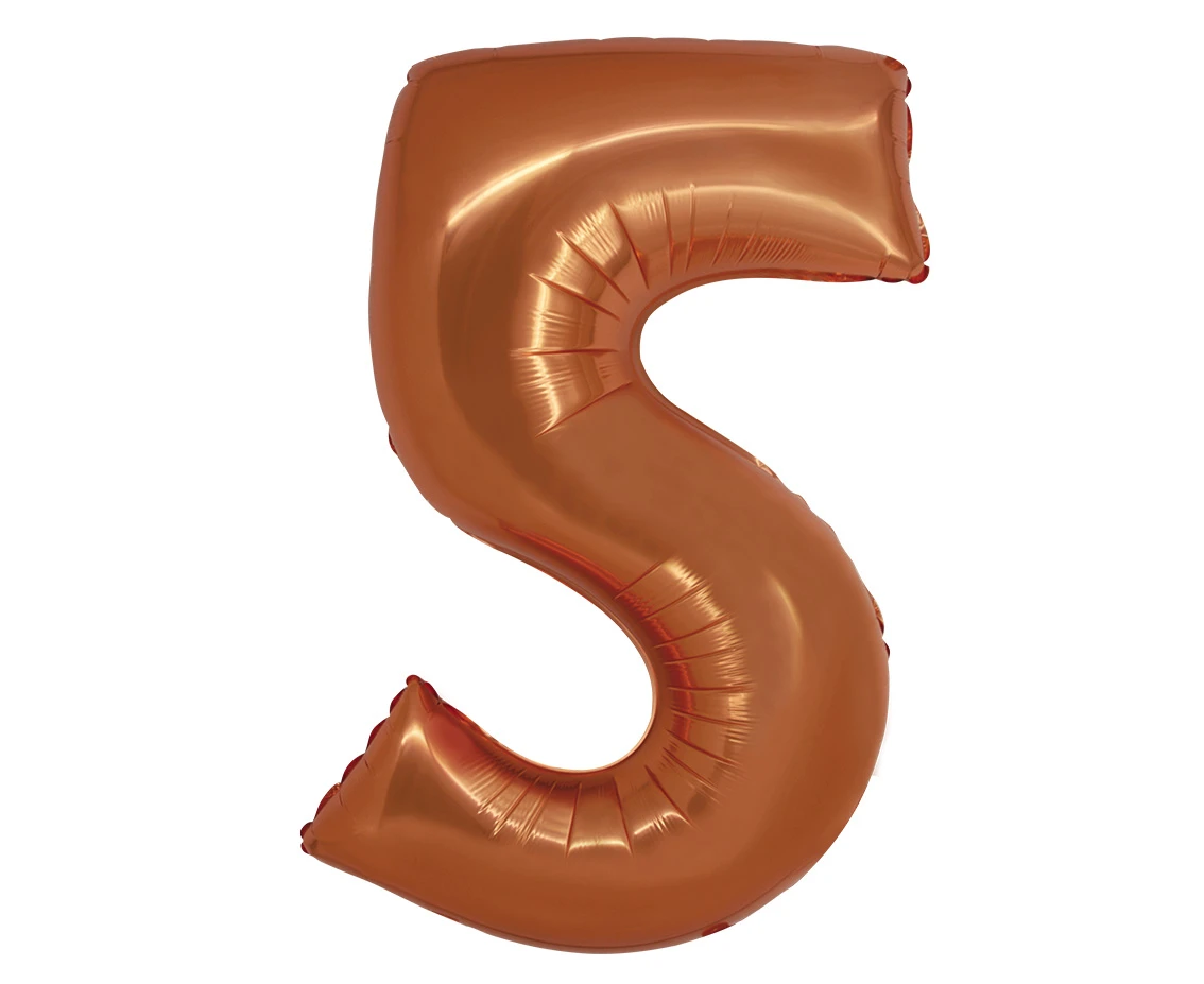 Foil balloon Smart, digit 5, copper, 76 cm EOL