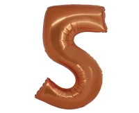 Foil balloon Smart, digit 5, copper, 76 cm EOL