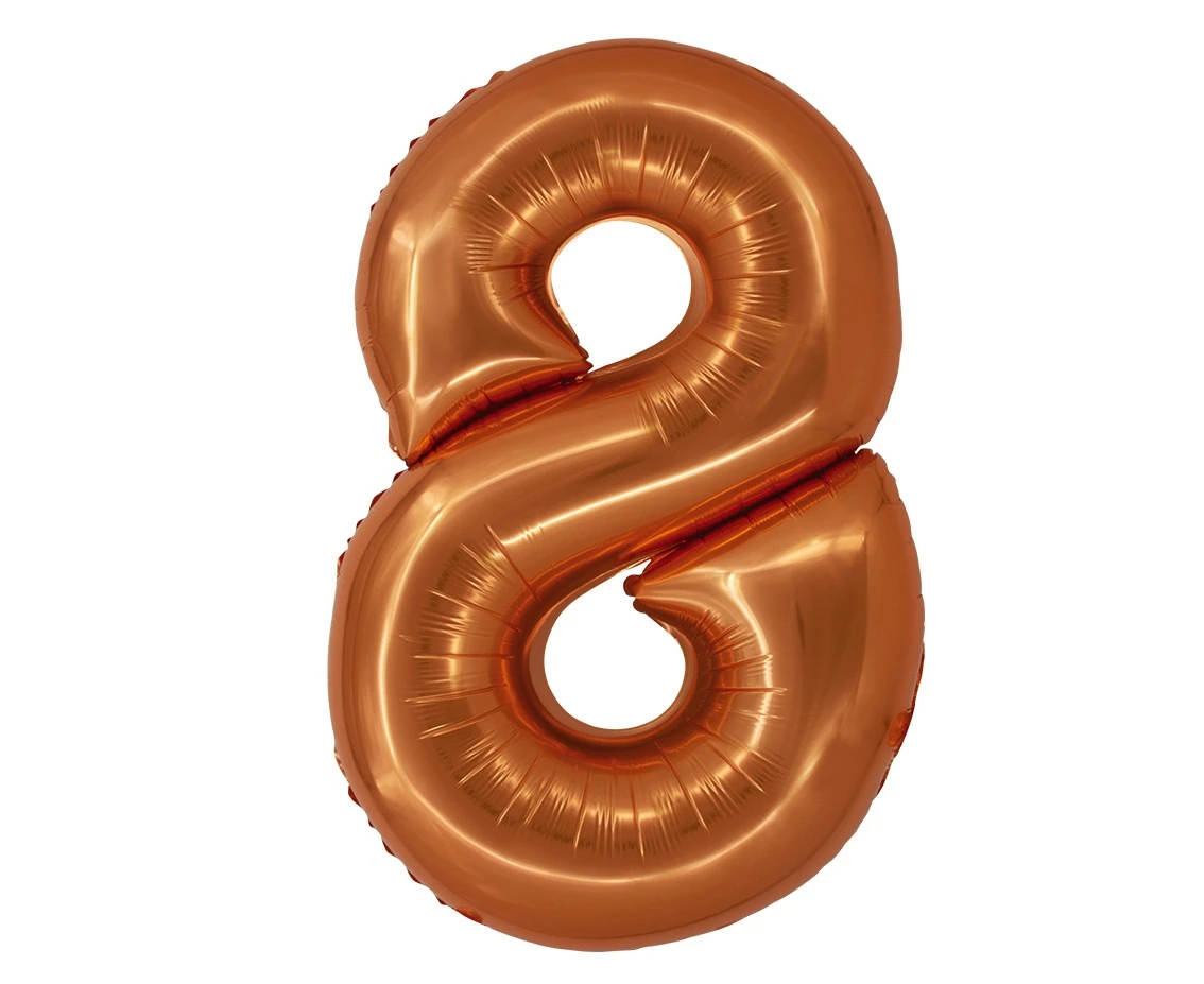 Foil balloon Smart, digit 8, copper, 76 cm EOL