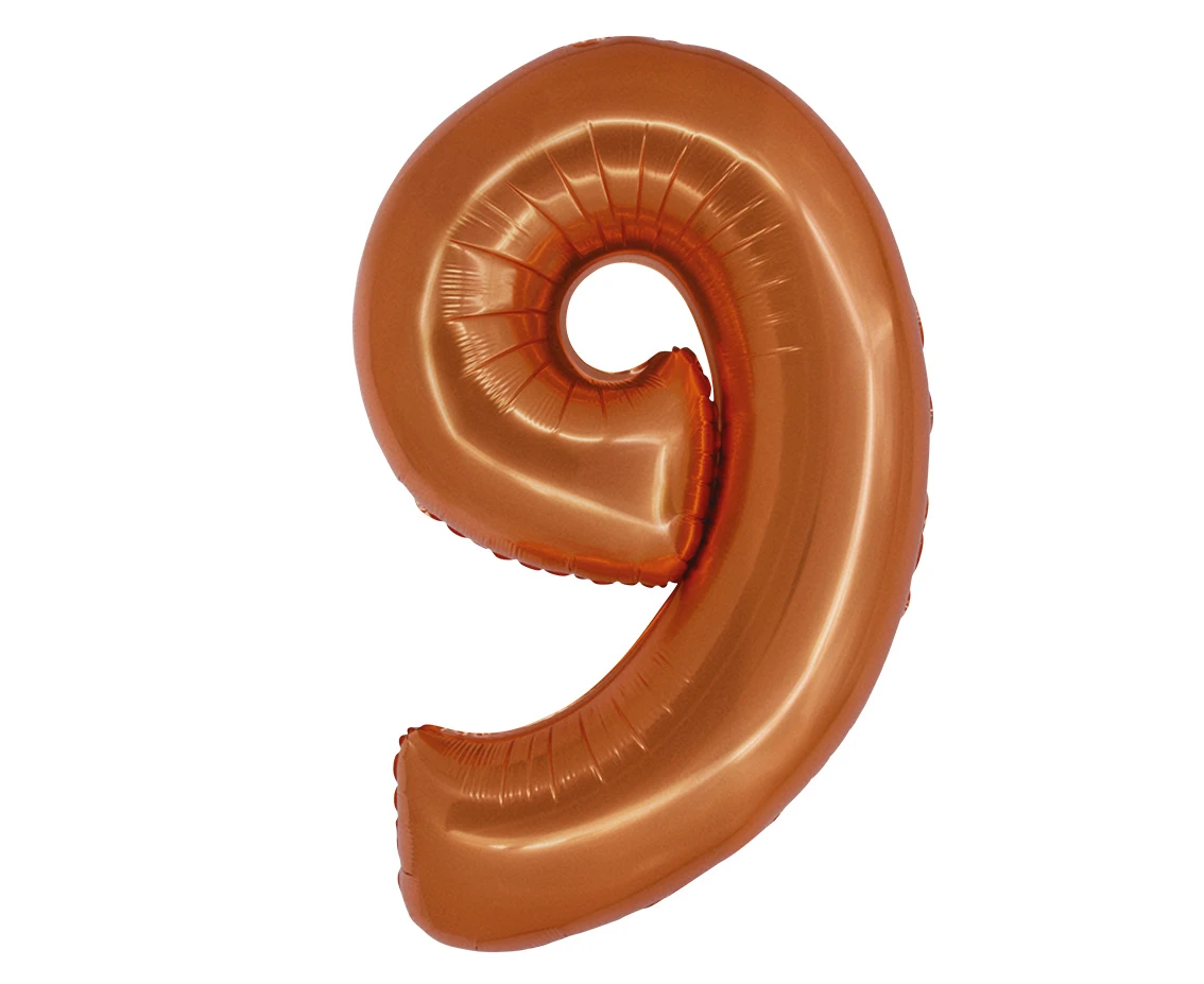 Foil balloon Smart, digit 9, copper, 76 cm EOL