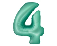 Foil balloon Smart, digit 4, mat mint, 76 cm EOL