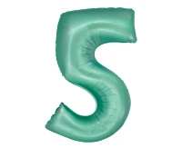 Foil balloon Smart, digit 5, mat mint, 76 cm EOL