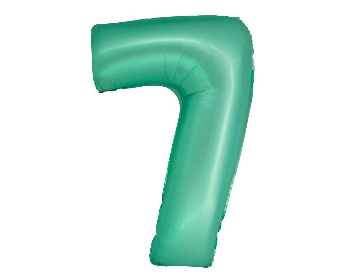 Foil balloon Smart, digit 7, mat mint, 76 cm EOL