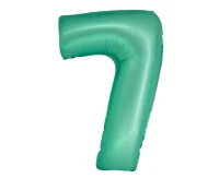 Foil balloon Smart, digit 7, mat mint, 76 cm EOL