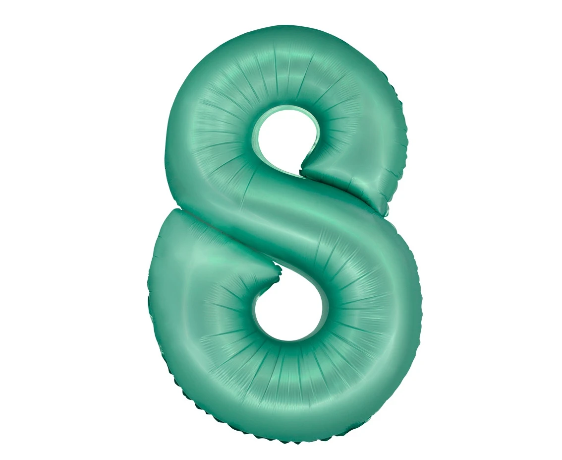 Foil balloon Smart, digit 8, mat mint, 76 cm EOL