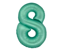 Foil balloon Smart, digit 8, mat mint, 76 cm EOL