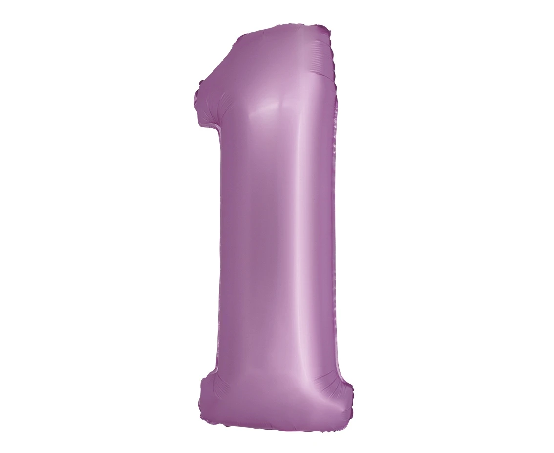 Foil balloon Smart, digit 1, mat lavender, 76 cm EOL