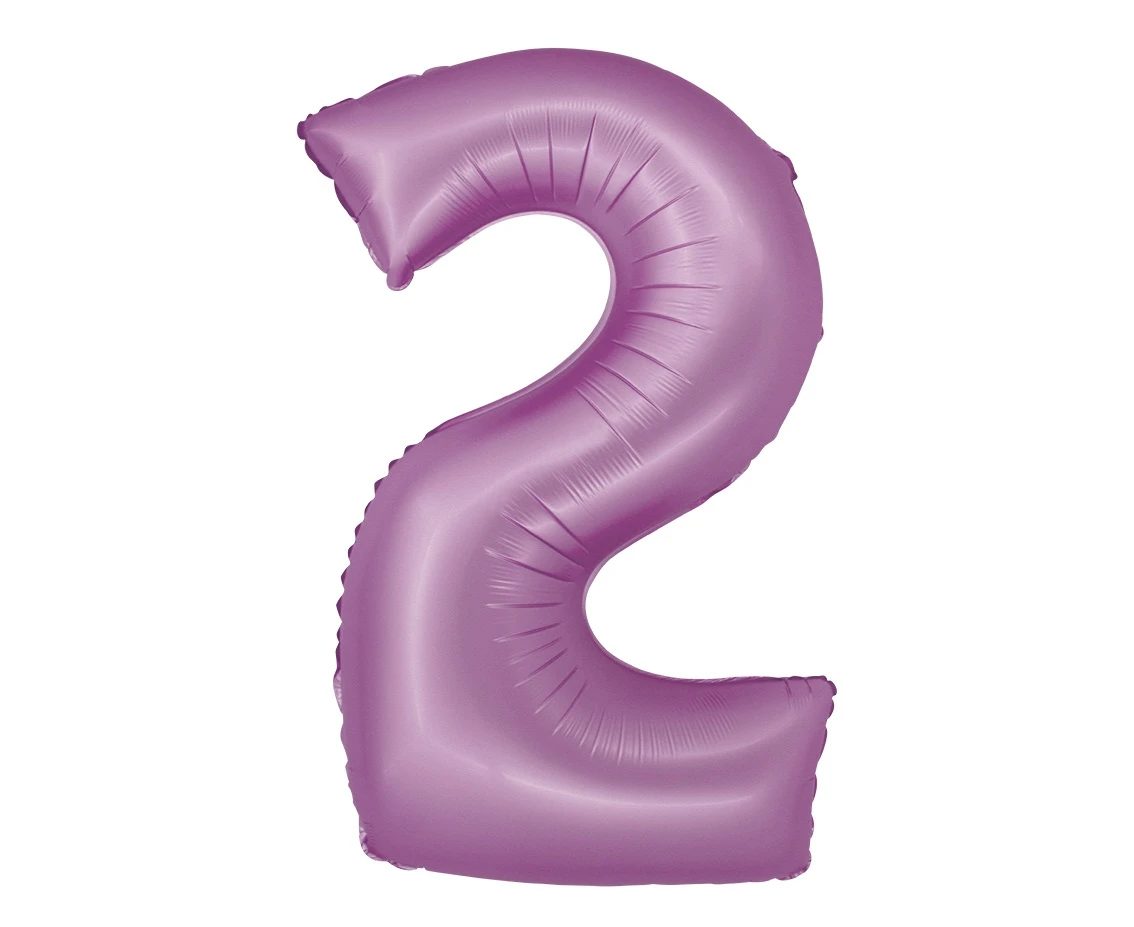 Foil balloon Smart, digit 2, mat lavender, 76 cm EOL