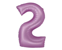 Foil balloon Smart, digit 2, mat lavender, 76 cm EOL