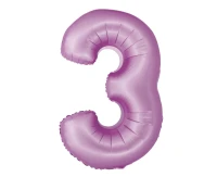 Foil balloon Smart, digit 3, mat lavender, 76 cm EOL