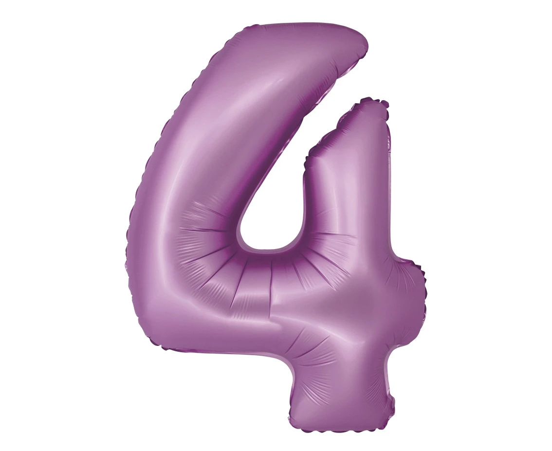 Foil balloon Smart, digit 4, mat lavender, 76 cm EOL