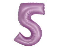 Foil balloon Smart, digit 5, mat lavender, 76 cm EOL