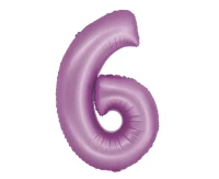 Foil balloon Smart, digit 6, mat lavender, 76 cm EOL