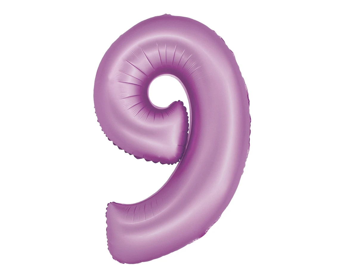 Foil balloon Smart, digit 9, mat lavender, 76 cm EOL