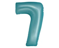 Foil balloon Smart, digit 7, mat light blue, 76 cm EOL