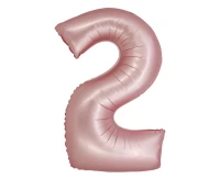 Foil balloon Smart, digit 2, mat light pink, 76 cm