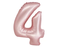 Foil balloon Smart, digit 4, mat light pink, 76 cm