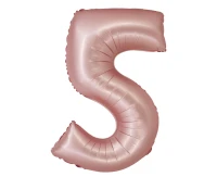 Foil balloon Smart, digit 5, mat light pink, 76 cm
