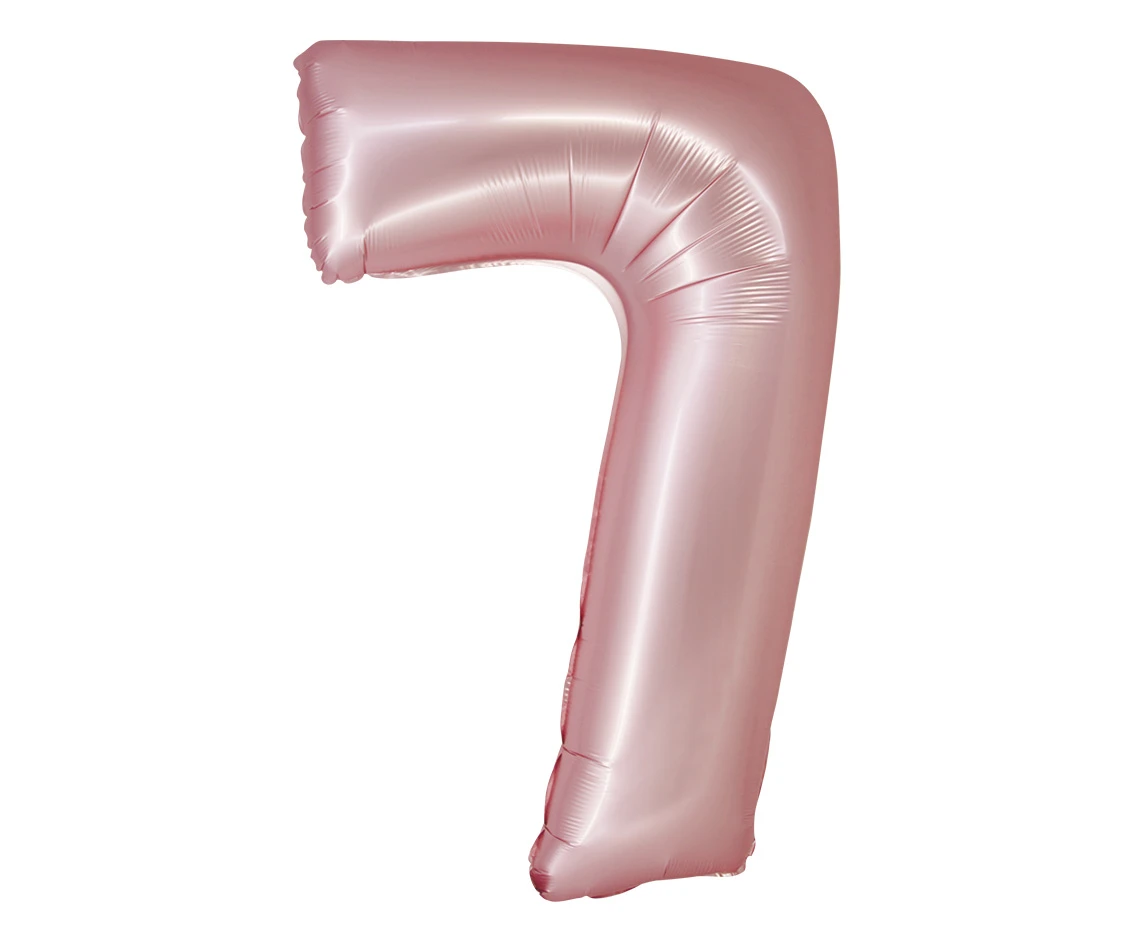 Foil balloon Smart, digit 7, mat light pink, 76 cm