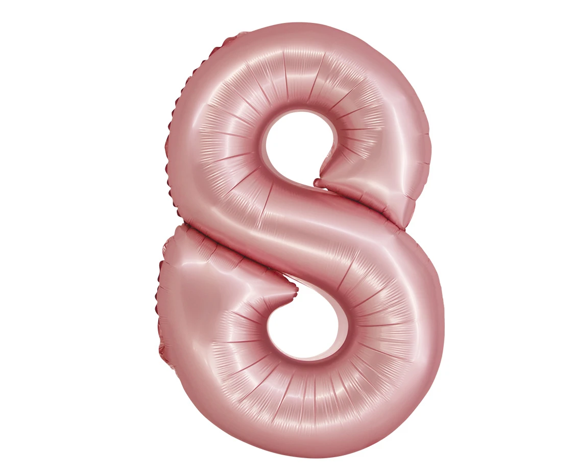 Foil balloon Smart, digit 8, mat light pink, 76 cm