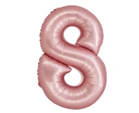 Foil balloon Smart, digit 8, mat light pink, 76 cm