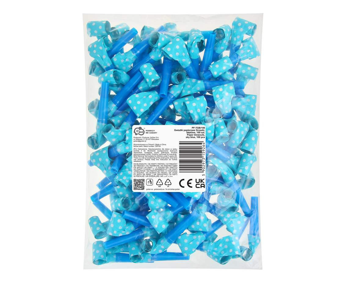 Paper blowouts, sky blue / 100 pcs