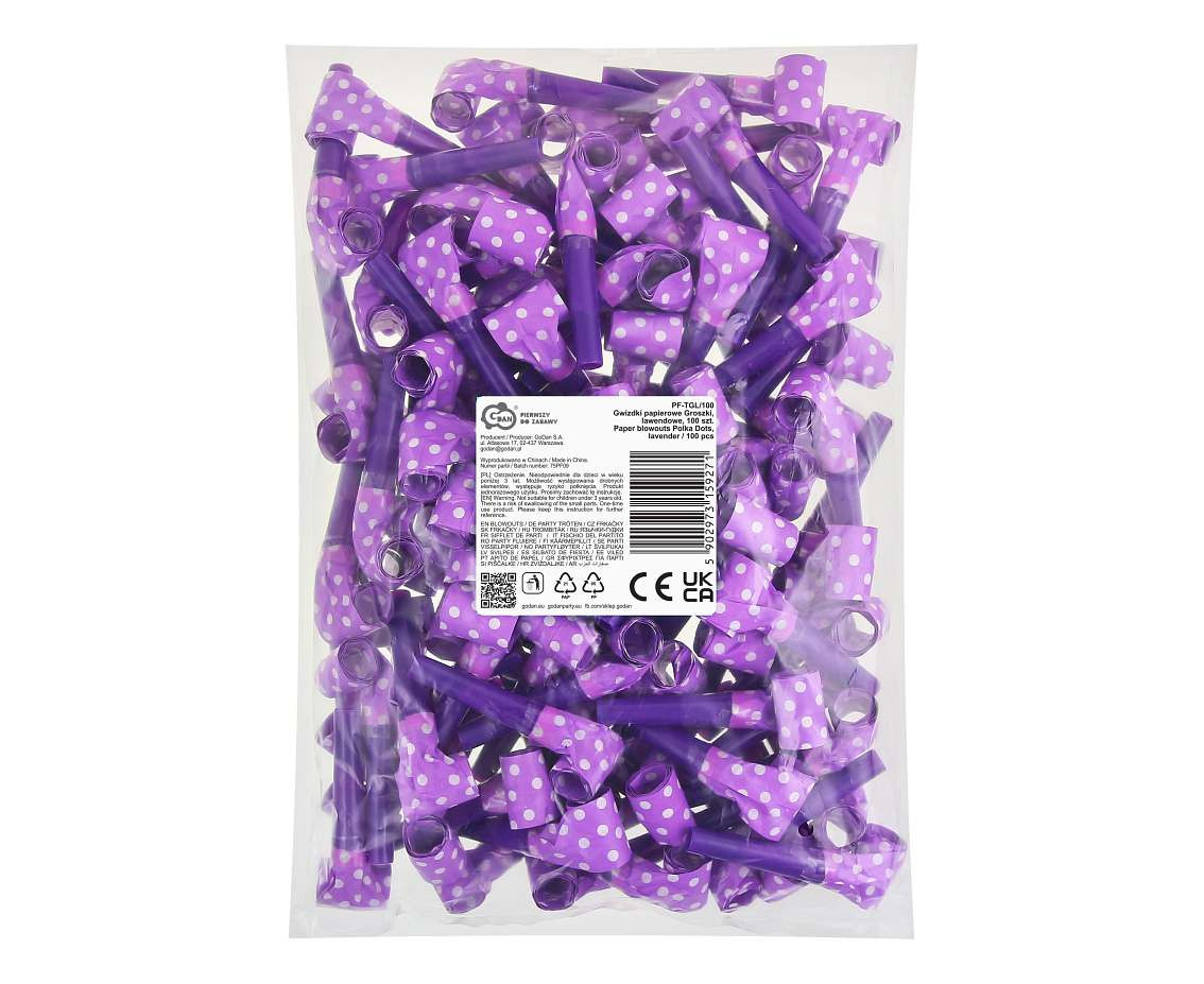 Paper blowouts Polka Dots, lavender / 100 pcs