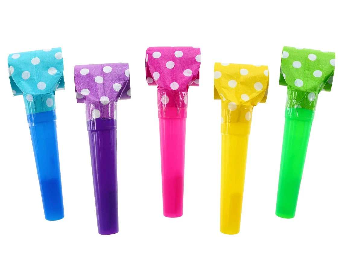 Paper blowouts Polka Dots, assorted colours, 100 pcs
