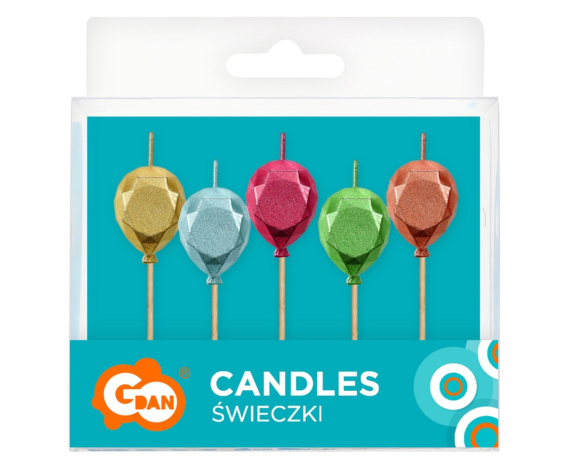 Pick candles Balloons, metallic, 5 pcs EOL