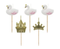 Pick candles Swans, 5 pcs EOL
