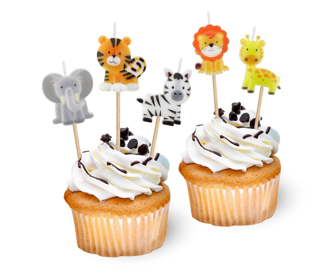 Pick candles Animals, total length 7 cm, 5 pcs