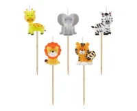 Pick candles Animals, total length 7 cm, 5 pcs