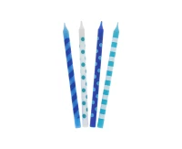 Birthday candles Colourful Dots, blue colours assorted, 12 cm, 16 pcs
