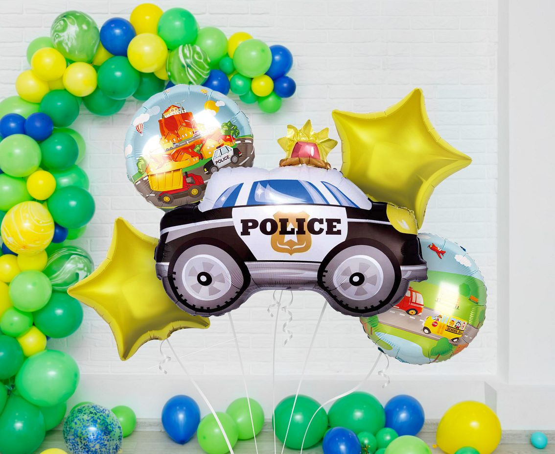 Foil balloon - Police set, 5 pcs EOL