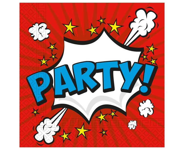 Paper napkins Boom Party, size 33 x 33 cm, 20 pcs EOL