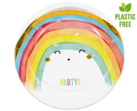 Paper plates Rainbow Party, next generation, 23 cm, 8 pcs (plastic-free)