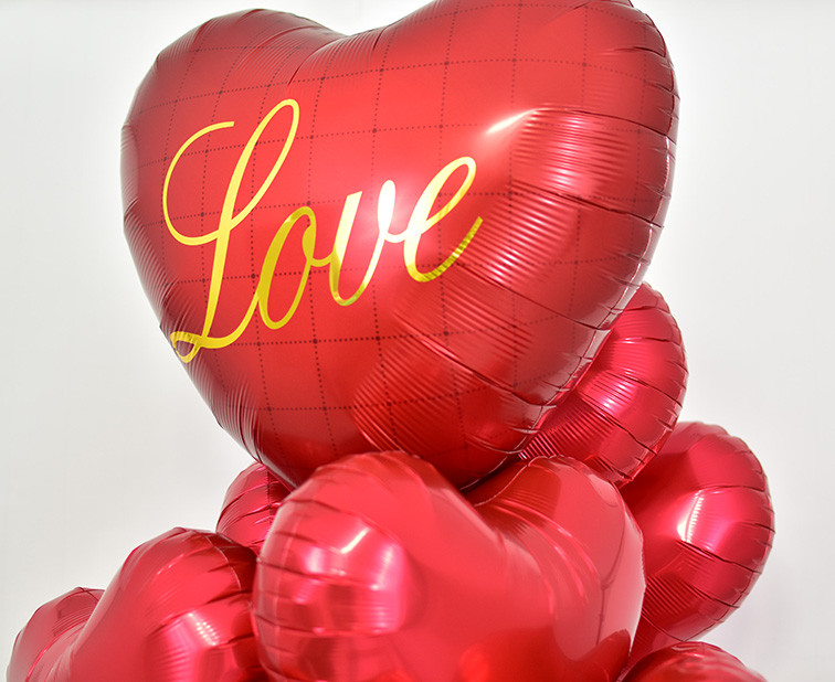 Ibrex Helium Balloon, heart 25", Dark Red Love, packed