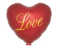 Ibrex Helium Balloon, heart 25", Dark Red Love, packed