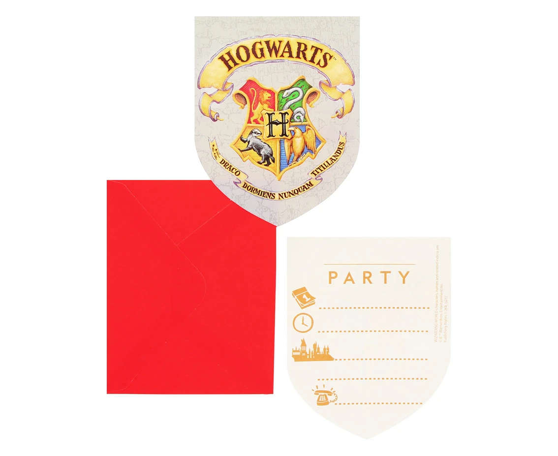 Invitations with envelope Harry Potter Hogwarts Houses, 6 pcs EOL