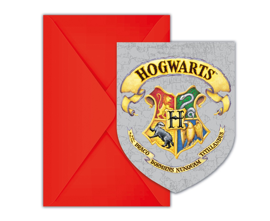 Invitations with envelope Harry Potter Hogwarts Houses, 6 pcs EOL