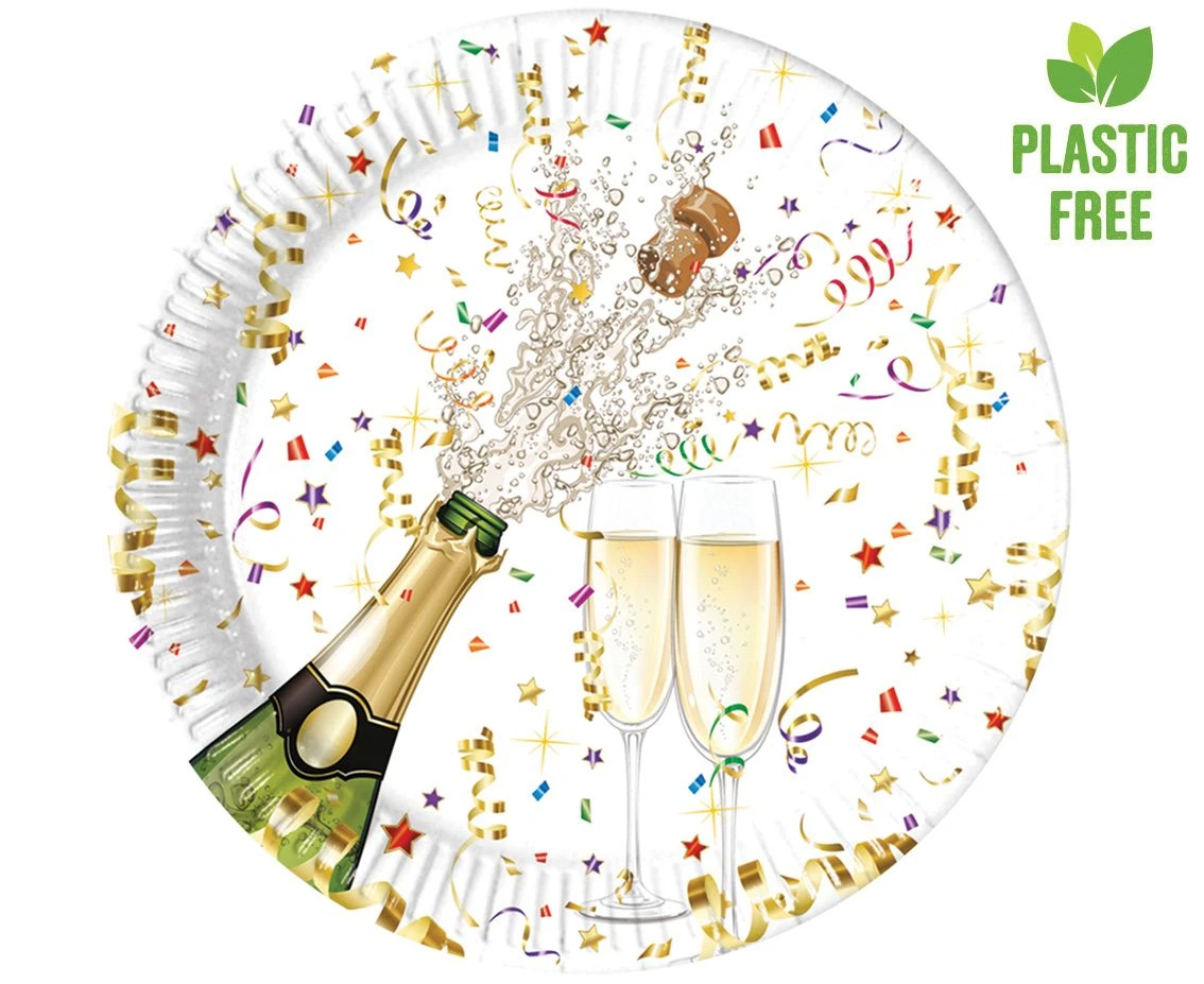 Paper plates Sparkling Celebration, next generation, 23 cm, 8 pcs (plastic-free)