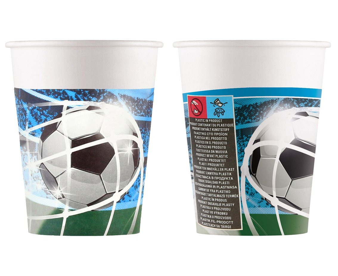Paper cups (WM) Soccer Fans, 200 ml, 8 pcs