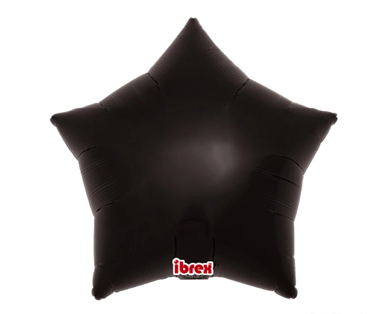 Ibrex Helium balloon, Star 15", Metallic Black, 5 pcs
