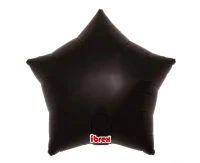 Ibrex Helium balloon, Star 15", Metallic Black, 5 pcs
