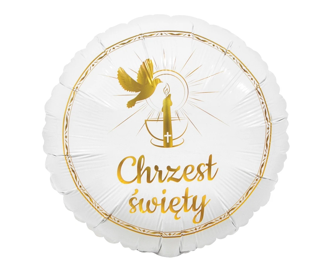 Foil balloon Christening (Dove & Candle), 18" EOL